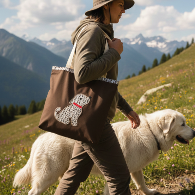Sac chien broderie en incrustation "Fidèle Égérie"