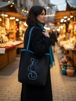 Sac chats brodés L'Équilibre Félin