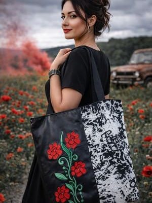 Sac brodé "Renaissance Écarlate"