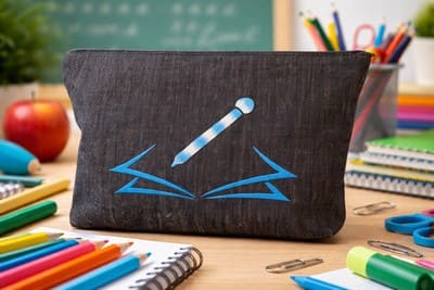 Trousse brodée  L'envol  "L'Ascension Bleue"