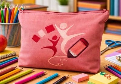 trousse brodée  L'envol  elan creatif