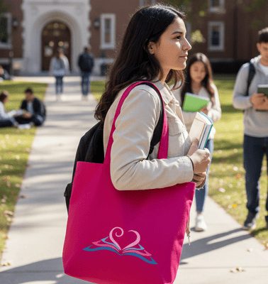 Sac brodé L'envol « Cœur de Savoir »