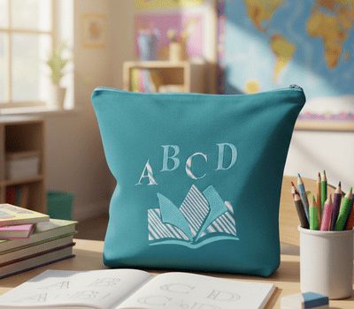 Trousse brodée  L'envol  " l’éclat du savoir