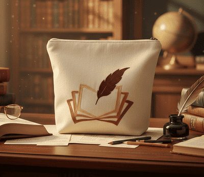 trousse brodée  L'envol  « l’héritage du savoir »