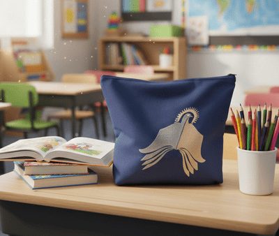 trousse brodée  L'envol   « l’éclat de la réussite »