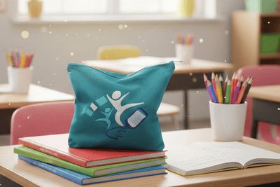 trousse  brodée  L'envol   « Sport & Études »