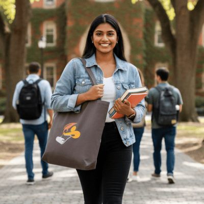 Sac brodé L'envol "la plume d'or"