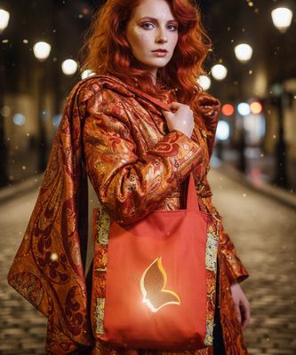 Sac brodé femme papillon « Profil de Soie »