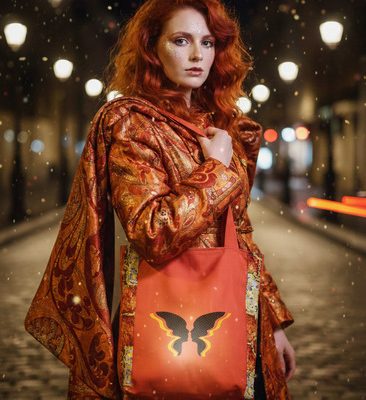 Sac brodé « Métamorphose Glamour » & sa Trousse Assortie