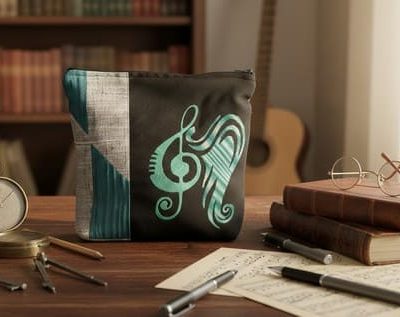 Trousse brodée music "L’Écho des Grands Maîtres"