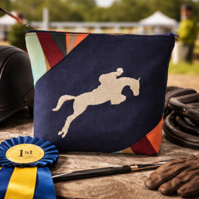 Trousse brodée sport "Élan Équestre"