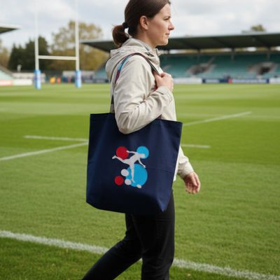 Sac brodé sport "L'Union Ovale" et sa trousse