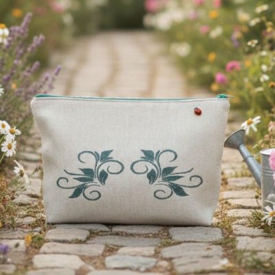 Trousse fleur vert fonce