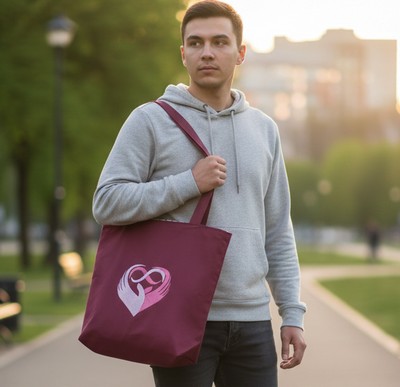 Sac  brodé cœur "Infini"