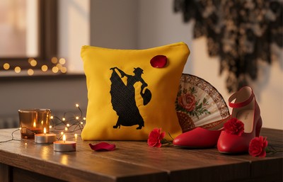 Trousse brodée danse Séville au cœur