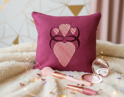 Trousse brodée Cœur à Cœur