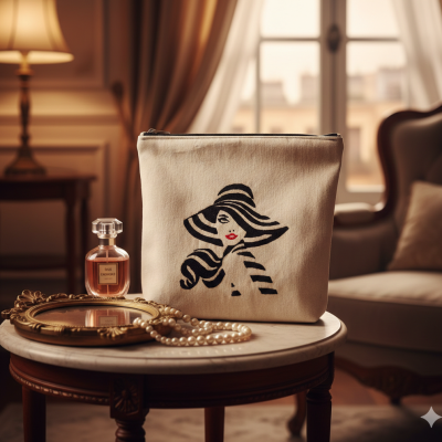 Trousse brodé femme « Parisienne Chic »