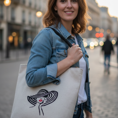 Sac brodé femme "Icône Glamour"