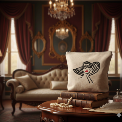 trousse brodé femme "Icône Glamour"