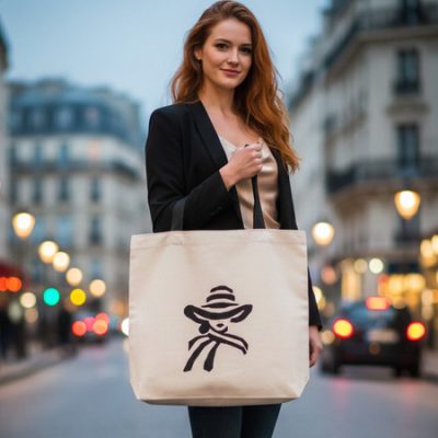 Sac brodé brodé femme "L’Ombre du Style" et sa trousse