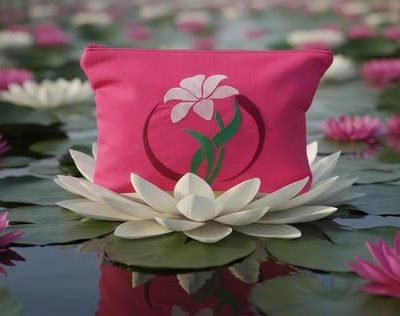 Trousse brodée fleur "Éclat de Pétales"