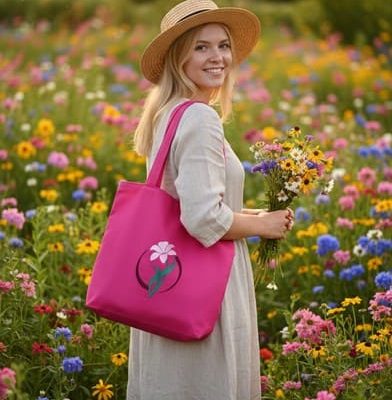 Sac brodé fleur "Éclat de Pétales"