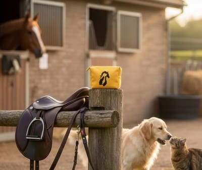 Trousse brodée animaux "Trio Complice"