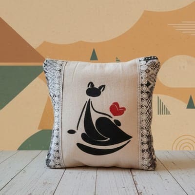 Trousse brodé chat Cœur de Minuit