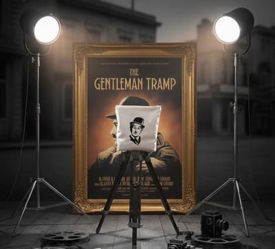 Trousse brodée cinéma charlot "Les Temps Modernes"