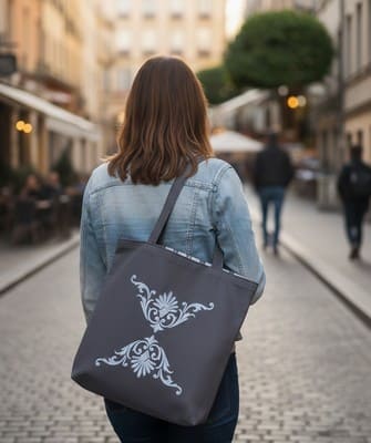 Sac brodé arabesque sillage d'Argent