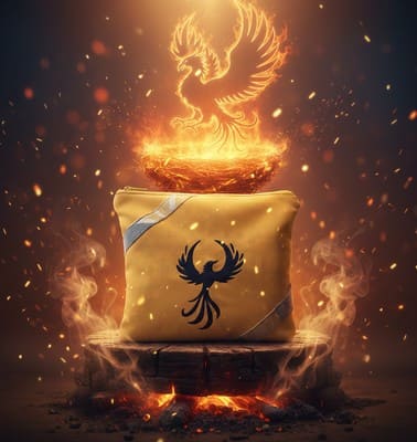 trousse brodée oiseaux "Éclat du Phénix"