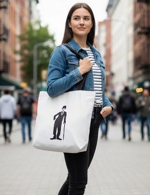 Sac brodé cinéma charlot le vagabond