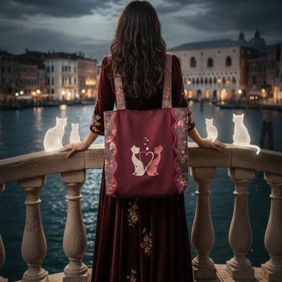 Sac brodé Amants de la Lagune