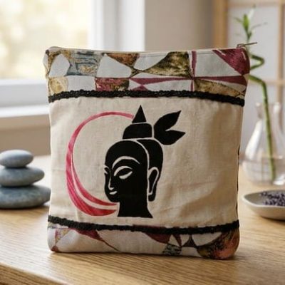 Trousse brodées zen "Le Songe de l'Éveillé"