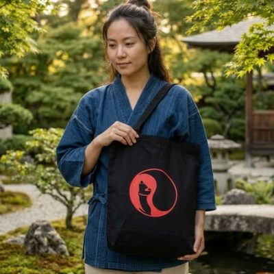 Sac brodé Yin Yang "L'Harmonie Écarlate"