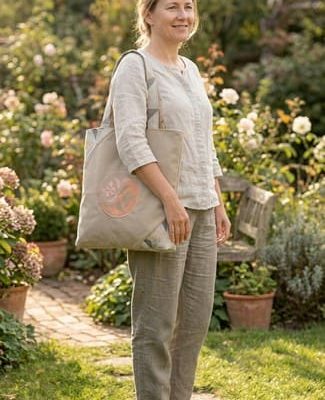 Sac brodé fleurs "Le Cycle de l'Éveil"