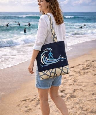 Sac brodé sport "L'Étreinte de l'Océan"