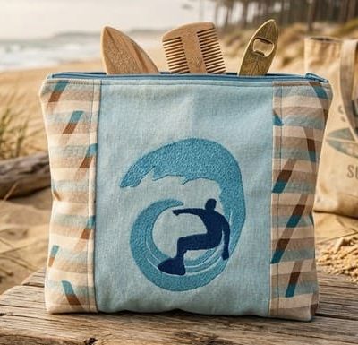 trousse brodée sport "L'Esprit d'Hossegor"