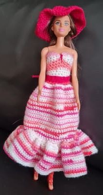 Barbie robe longue rose
