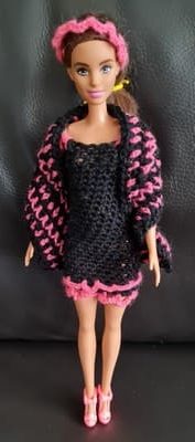 Barbie robe noir et rose été