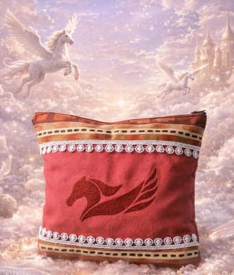 trousse brodée cheval Pégase Onirique