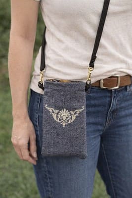 pochette téléphone arabesque irisé