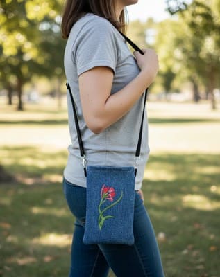 pochette téléphone fleur