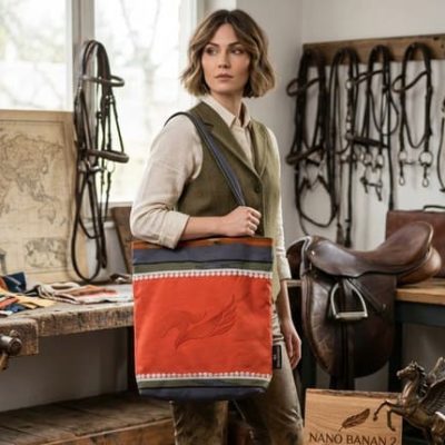 Sac brodé cheval « Pégase Impérial » et sa trousse